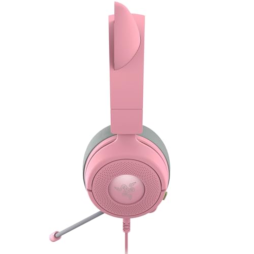 Razer Kraken Kitty V3 X Wired Gaming Headset: Kitty Ears - HyperClear Cardioid Mic - 40 mm Drivers - 7.1 Surround Sound - Comfy Ear Cushions - Cross-Platform via 3.5mm PC, PS5, Xbox, Switch 2 - Pink