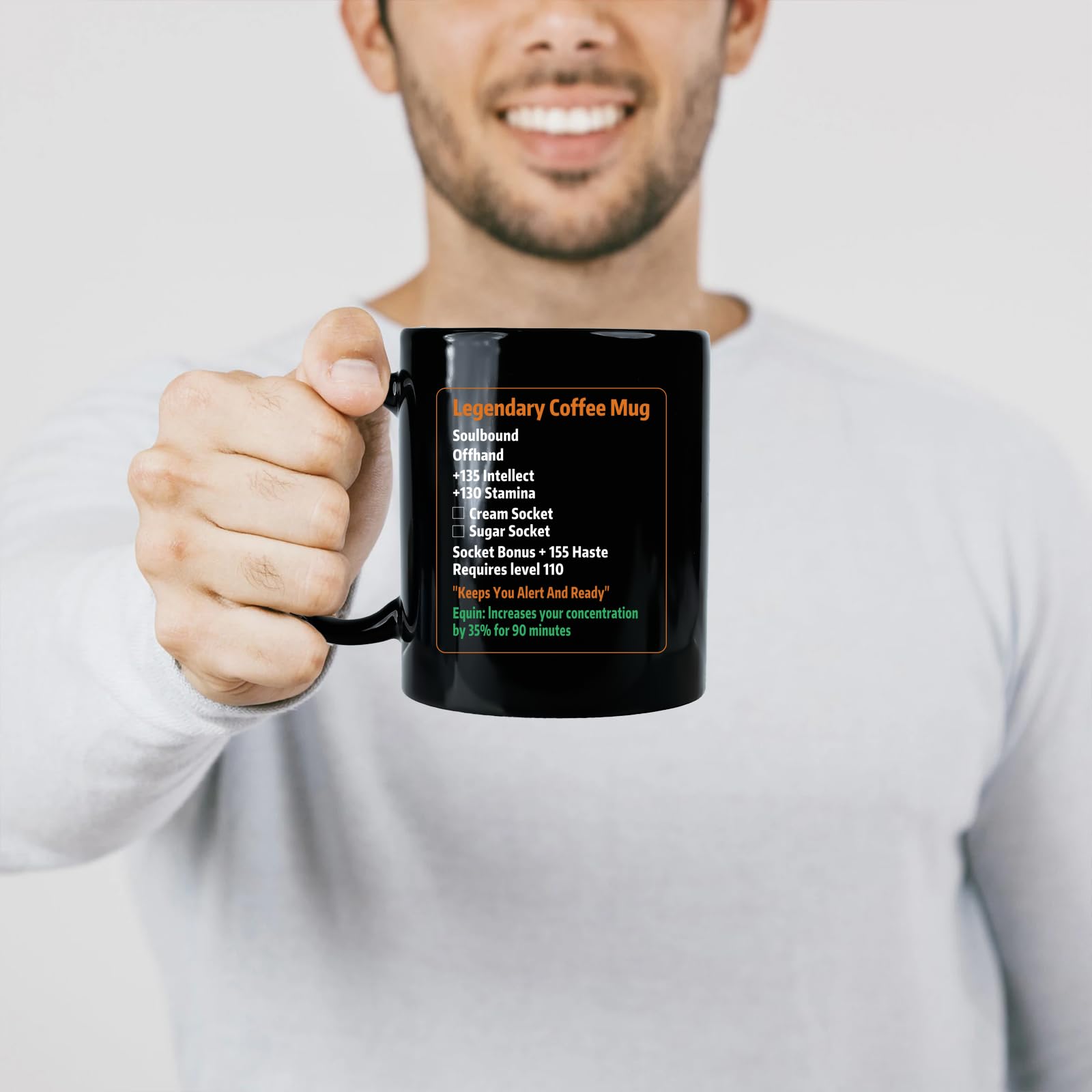 Slugeren Gift for Gamer, Legendary Coffee Mug 11 Oz, World of Warcraft Merchandise, Christmas Birthday Gift for Men, Nerd Gamer, Game Lovers, Dad, Husband, Boyfriends