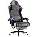 Gaming Chair, Computer Chair with Footrest and Lumbar Support, Ergonomic Video Game Chair with Headrest, Height Adjustable Gamer Chair Office Desk Chair, Purple