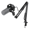 FIFINE K688 Podcast Microphone Kit, USB/XLR Dynamic Microphone with Boom Arm for PC/XLR Mixer, Gaming Mic with Mute Button, Headphone Jack for Vocal, Voice-Over, Streaming, Music Recording -K688CT