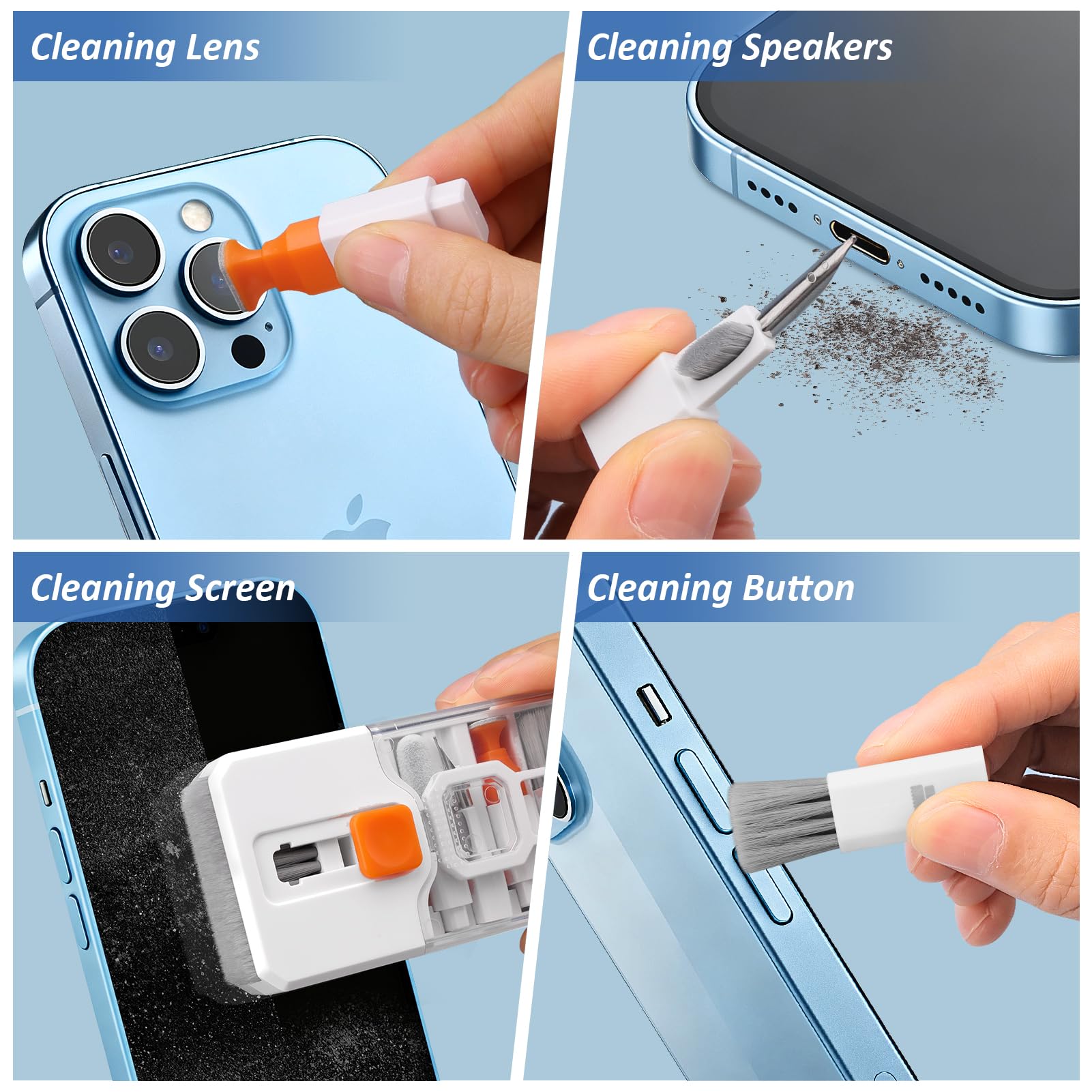 Keyboard Cleaning Kit Laptop Cleaner, All-in-1 Computer Screen Cleaning Brush Tool, Multi-Function PC Accessories Electronic Cleaner Kit Spray for iPhone iPad Macbook Earbud Camera Monitor with Patent