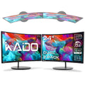 Kado Dual Monitor Setup - 2-Pack 24" Curved 1500R 1920x1080 Computer Monitor 75Hz VESA Mount HDMI Office Gaming Built-in Speakers (C24 Dual Series)