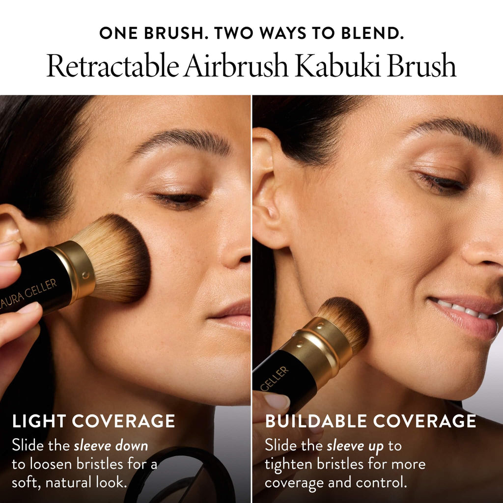 LAURA GELLER NEW YORK Baked Balance-n-Brighten Foundation with Kabuki Brush Makeup Set, Light
