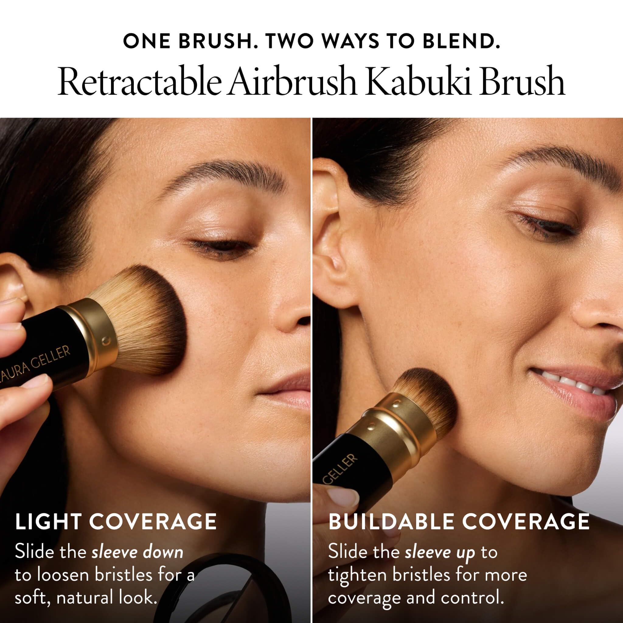 LAURA GELLER NEW YORK Baked Balance-n-Brighten Foundation with Kabuki Brush Makeup Set, Light