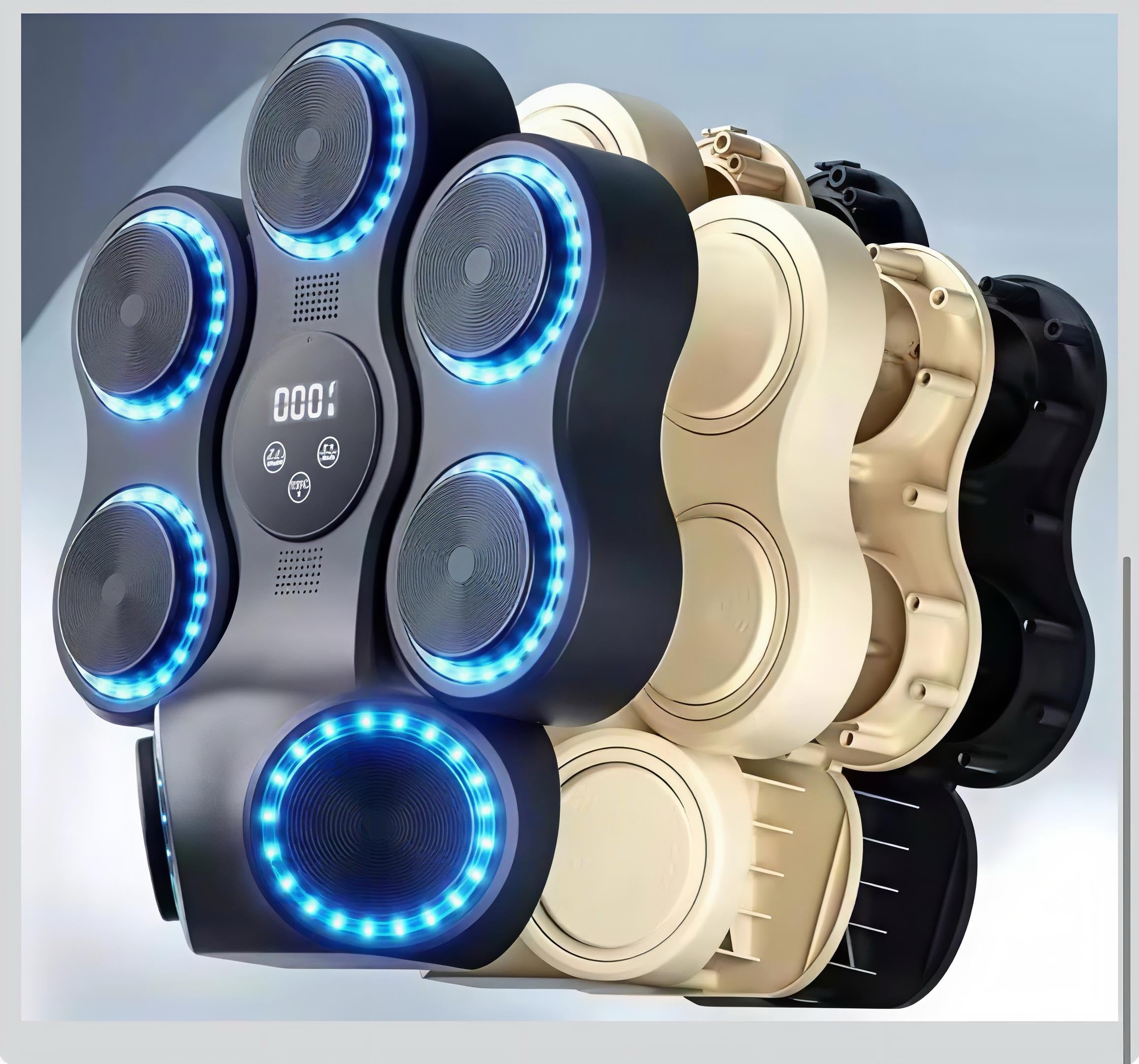 Music Boxing Machine, Smart Bluetooth Boxing Machine with Gloves, Wall Mounted Music Punching Trainer for Kids Adult, LED Electronic Workout Punching Machine